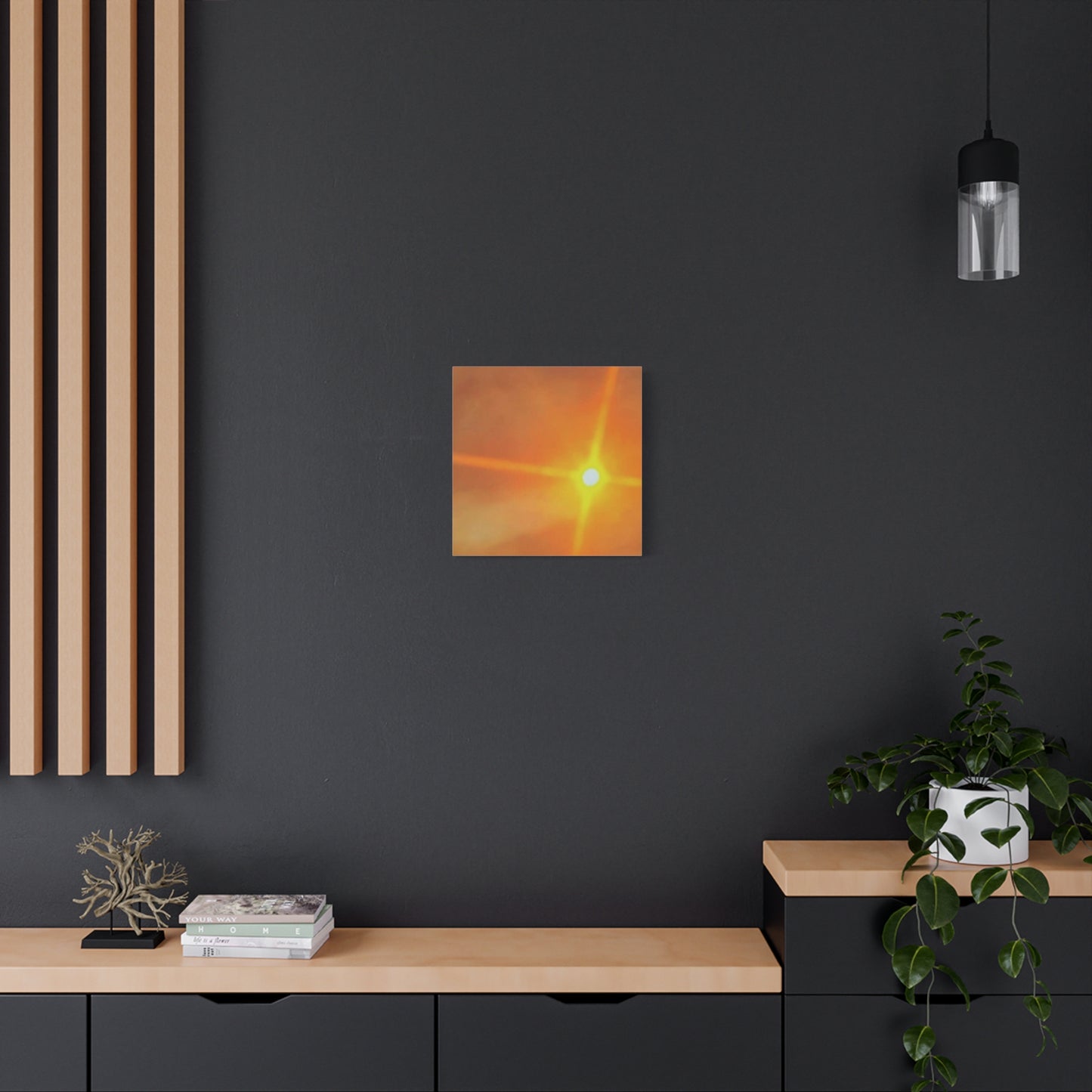 Sunburst Sunset Canvas Print — Warm Abstract Wall Art