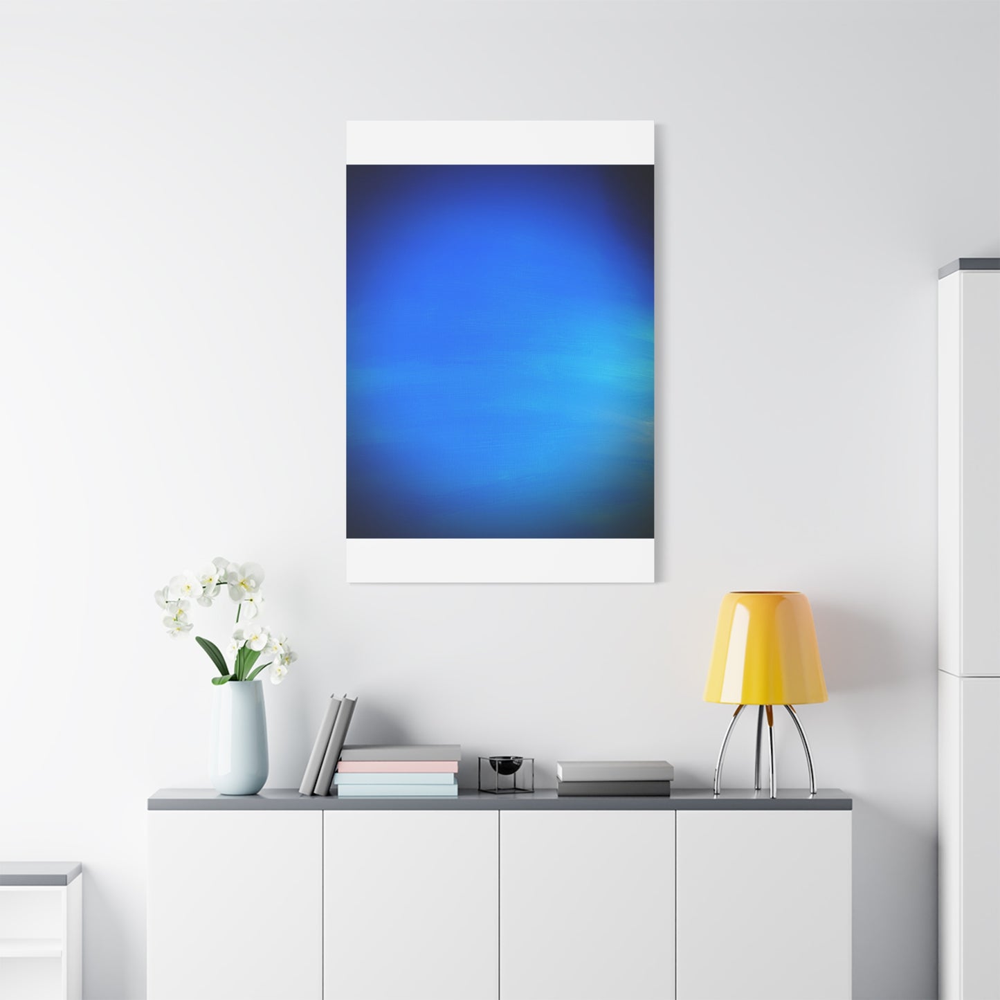 Blue Burst - Gradient Matte Canvas Print — Abstract Ocean Wall Art, Stretched 1.25"