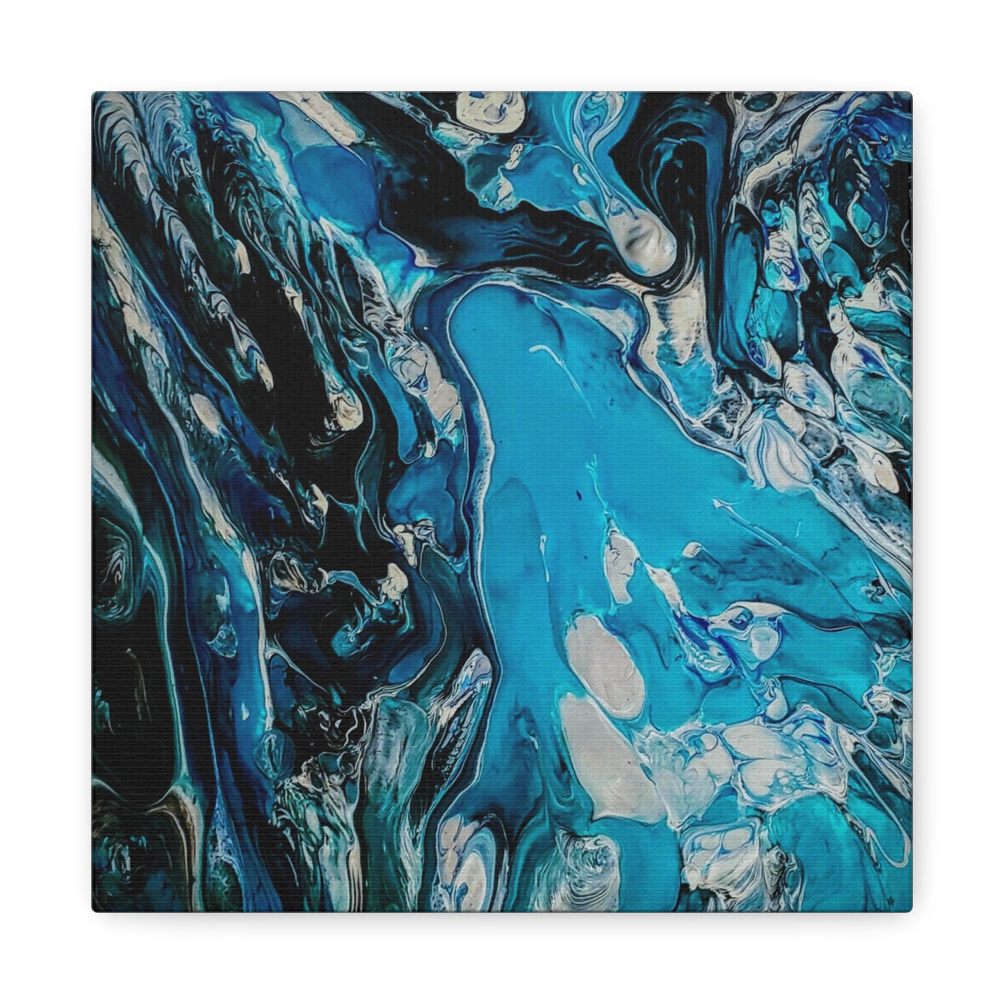 Blue Ocean Abstract Matte Canvas Print — Stretched Wall Art