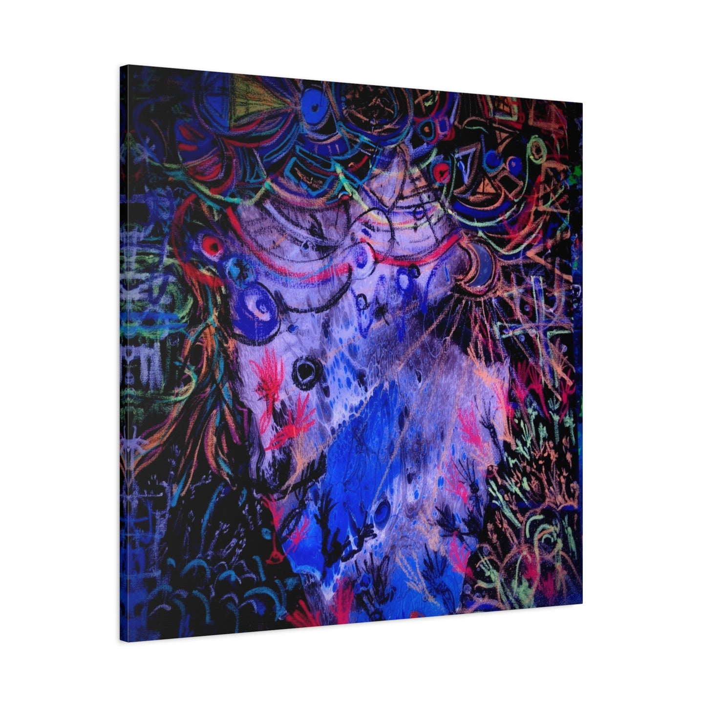 soul_extractions - Abstract Neon Canvas Art - Vibrant Psychedelic Wall Decor