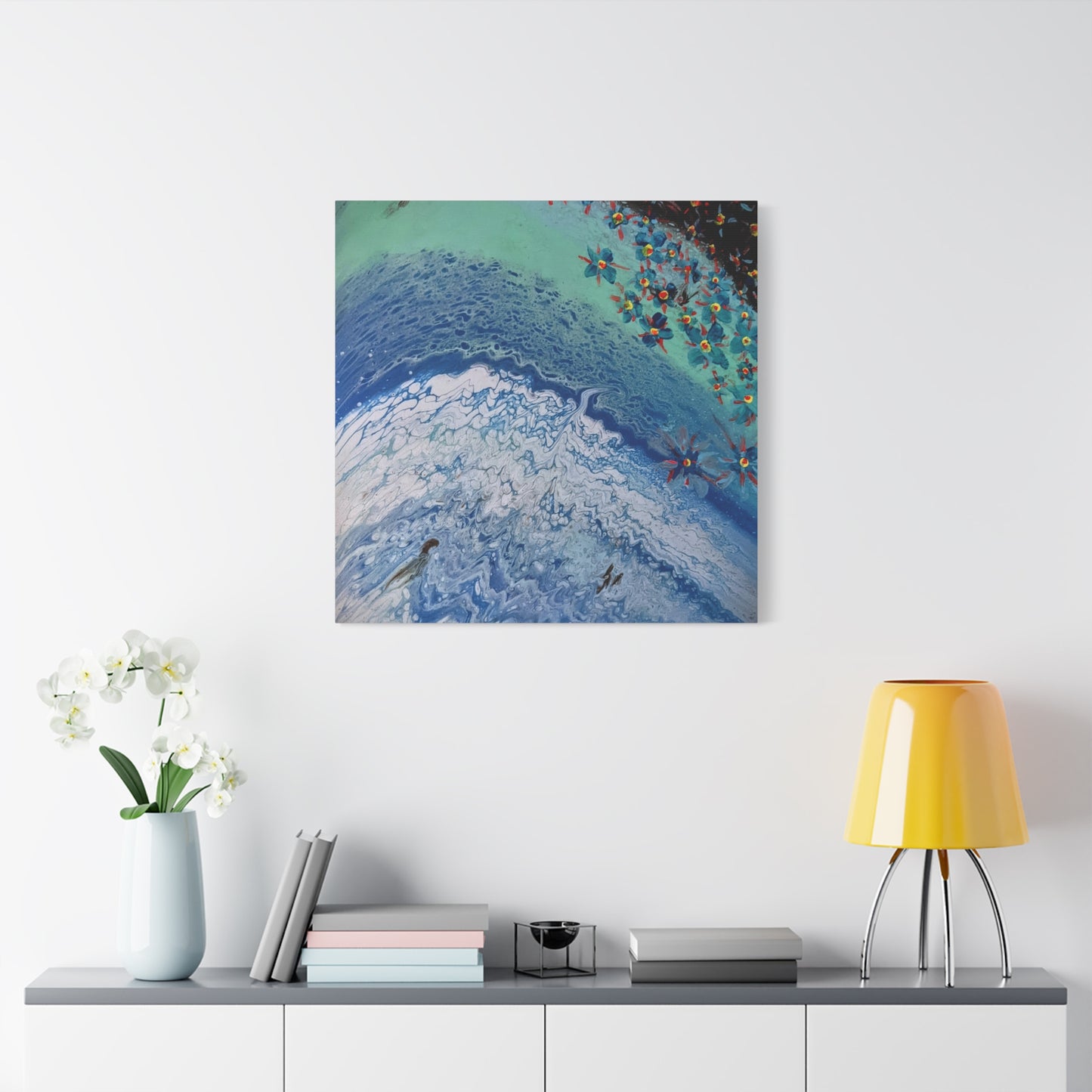 floetrol&flowers - Abstract Matte Canvas Print — Floral Accents Stretched Wall Art