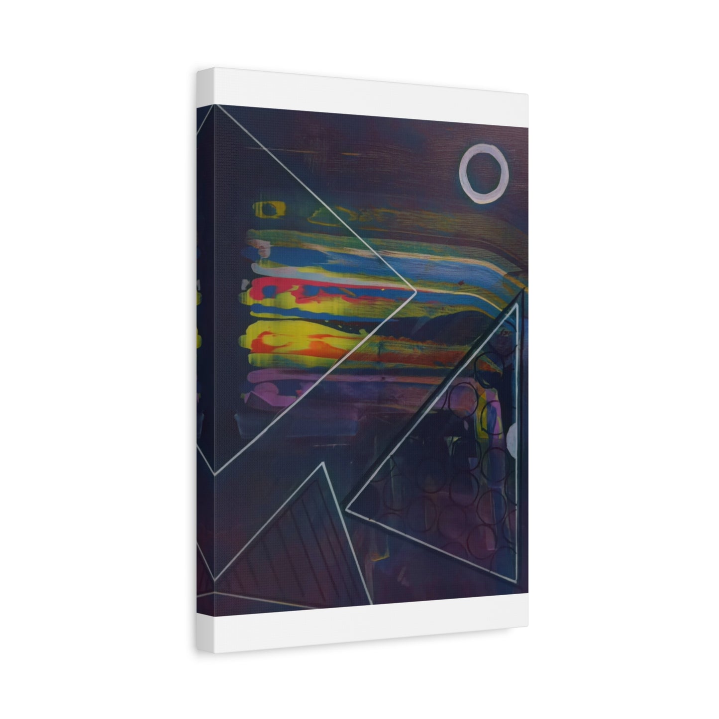 Abstract Geometric Canvas Art - 2025 astronomy – Colorful Drip Triangle Stretched Canvas