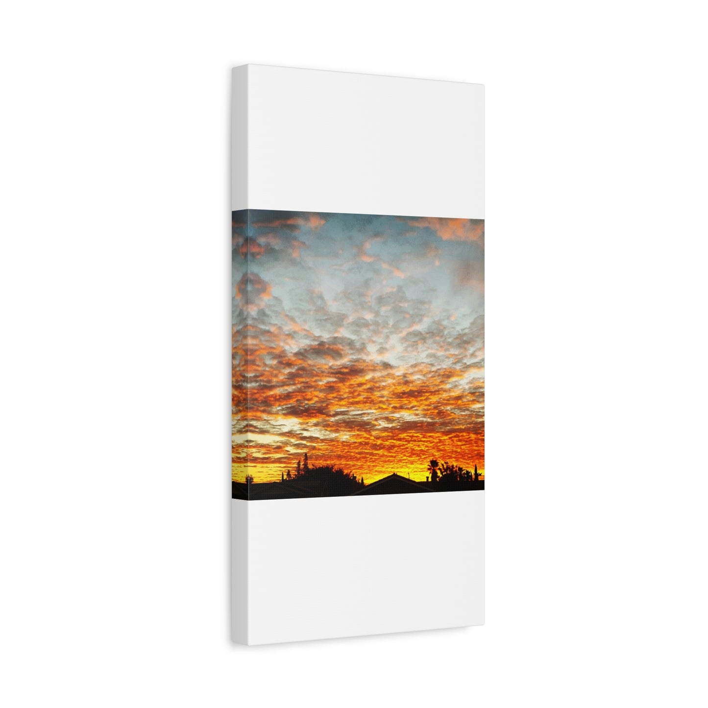 Sunset Sky Canvas Print — Orange Cloudscape Matte Stretched Wall Art