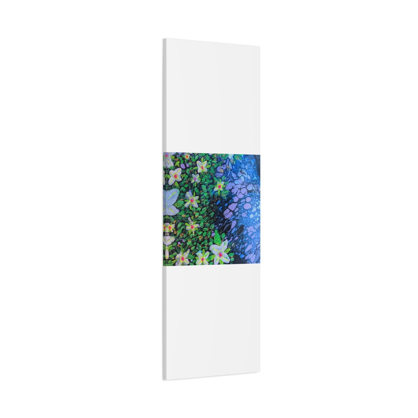 Floetrol&Flowers -  Reef Matte Canvas Wall Art — Blue & Green Abstract Flower Painting