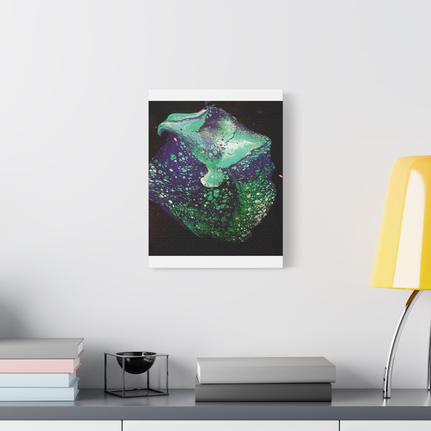 Abstract Green & Teal Fluid Art Canvas Print - Matte Stretched Wall Art