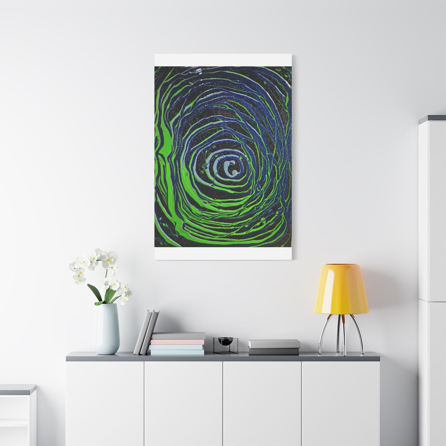 Abstract Green Swirl Matte Canvas Art — Stretched 1.25" Wall Décor