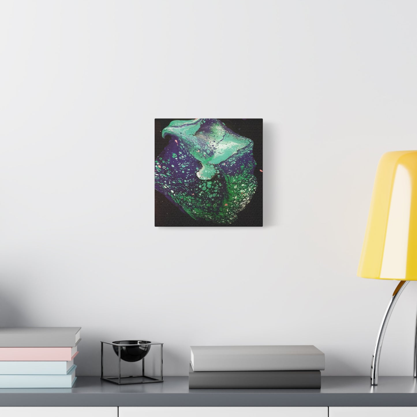 Abstract Green & Teal Fluid Art Canvas Print - Matte Stretched Wall Art