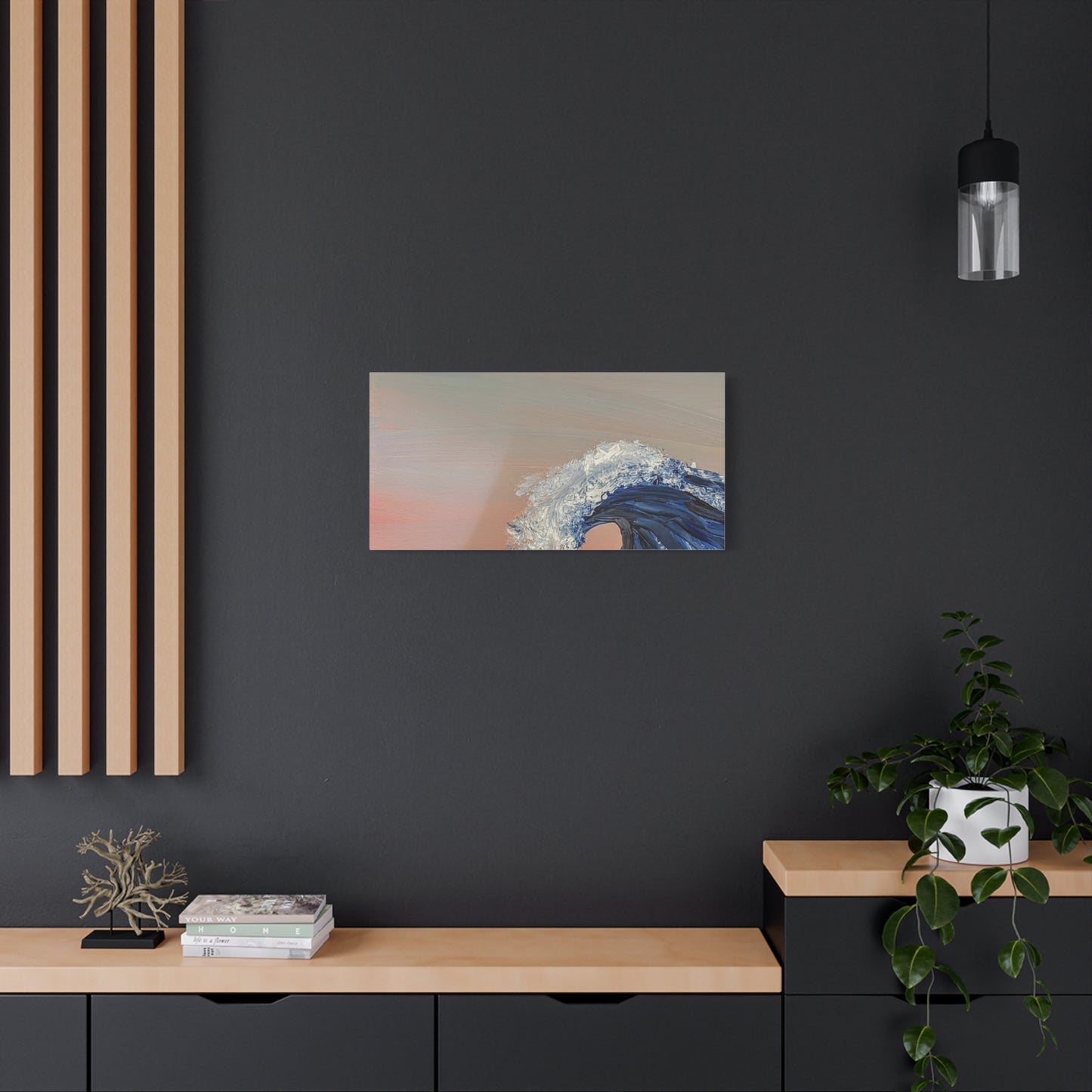 California_Coast - Ocean Wave Canvas Art — Blue Wave Seascape Matte Stretched Canvas