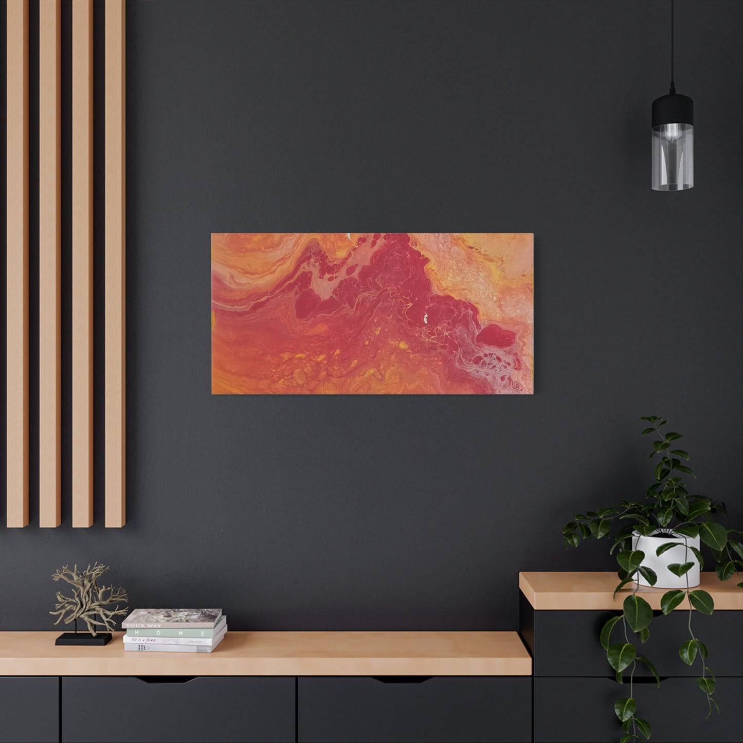 Abstract Pepto Popured - Sunset Swirl Matte Canvas Art - Stretched 1.25"