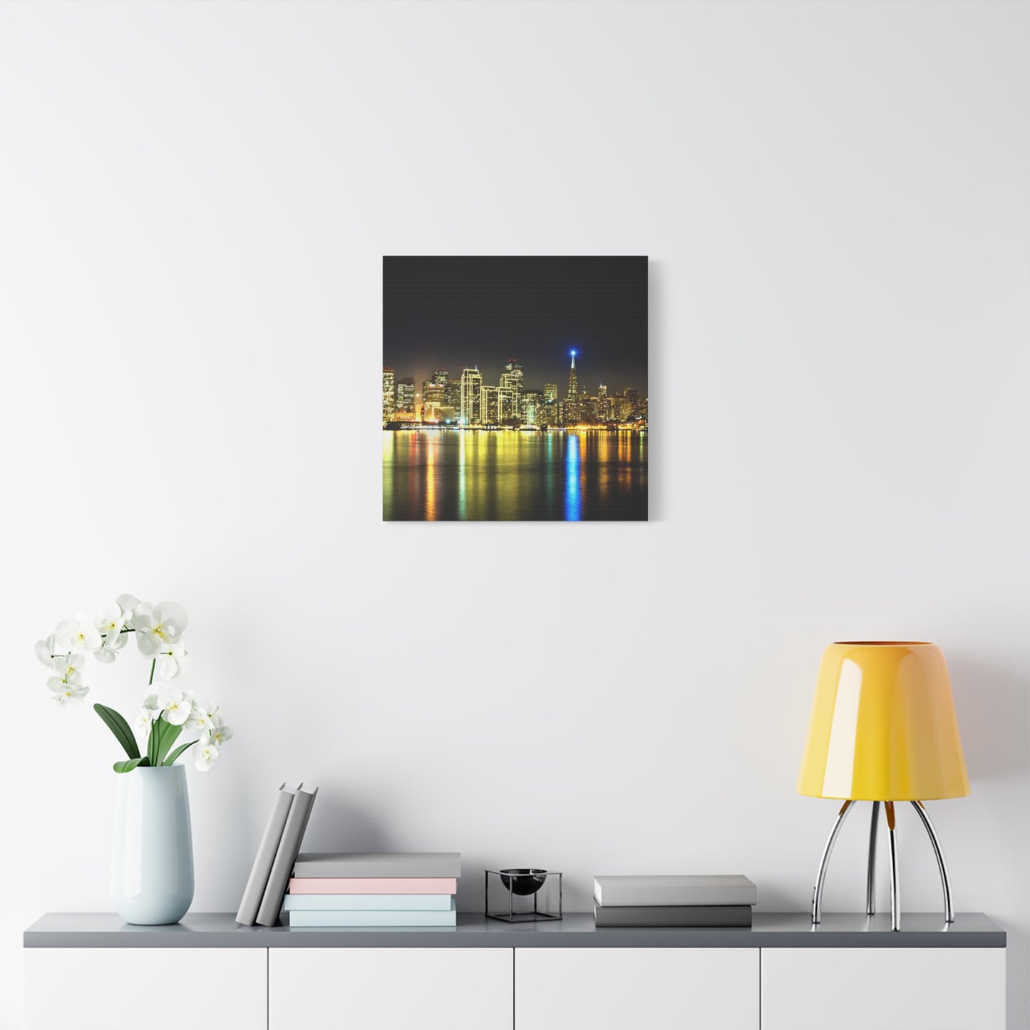 San Francisco Night Skyline Matte Canvas Print — Stretched 1.25"