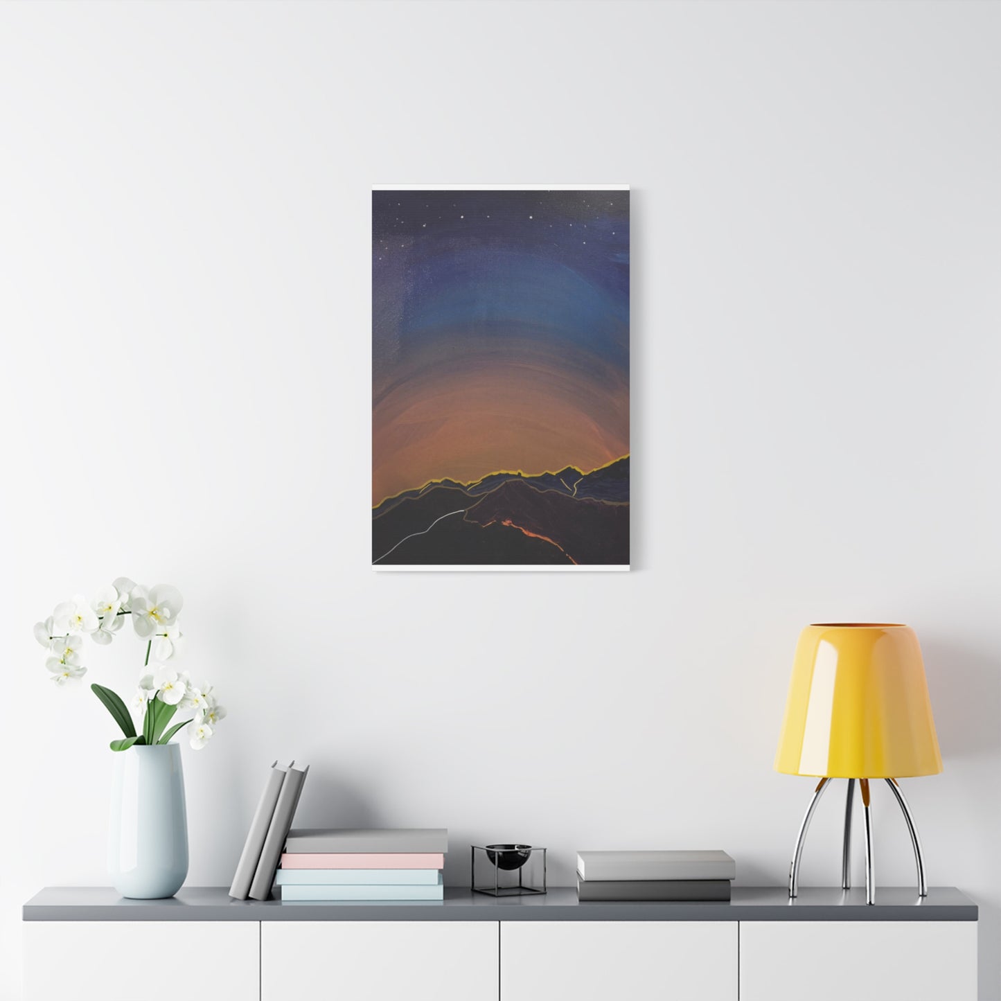 Sunset Mountain Canvas Wall Art - first light — Matte Stretched Landscape Print