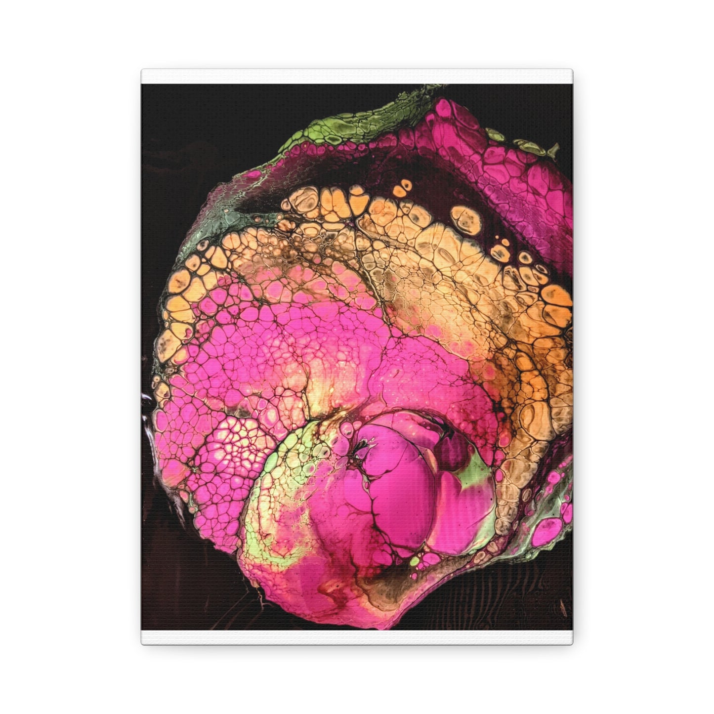 Abstract Pink & Gold Fluid Art Canvas