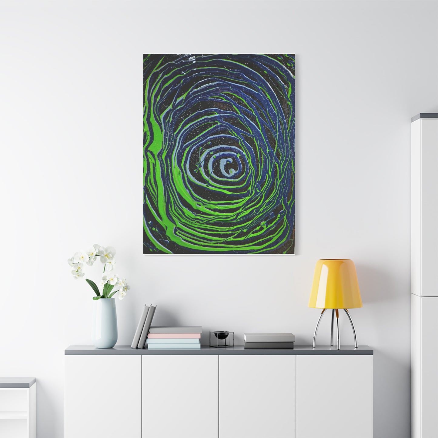Abstract Green Swirl Matte Canvas Art — Stretched 1.25" Wall Décor