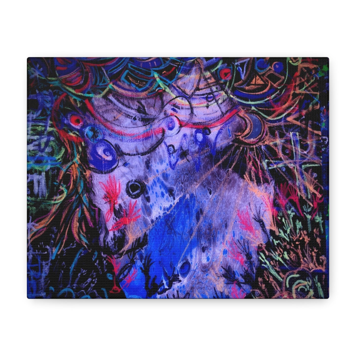 soul_extractions - Abstract Neon Canvas Art - Vibrant Psychedelic Wall Decor