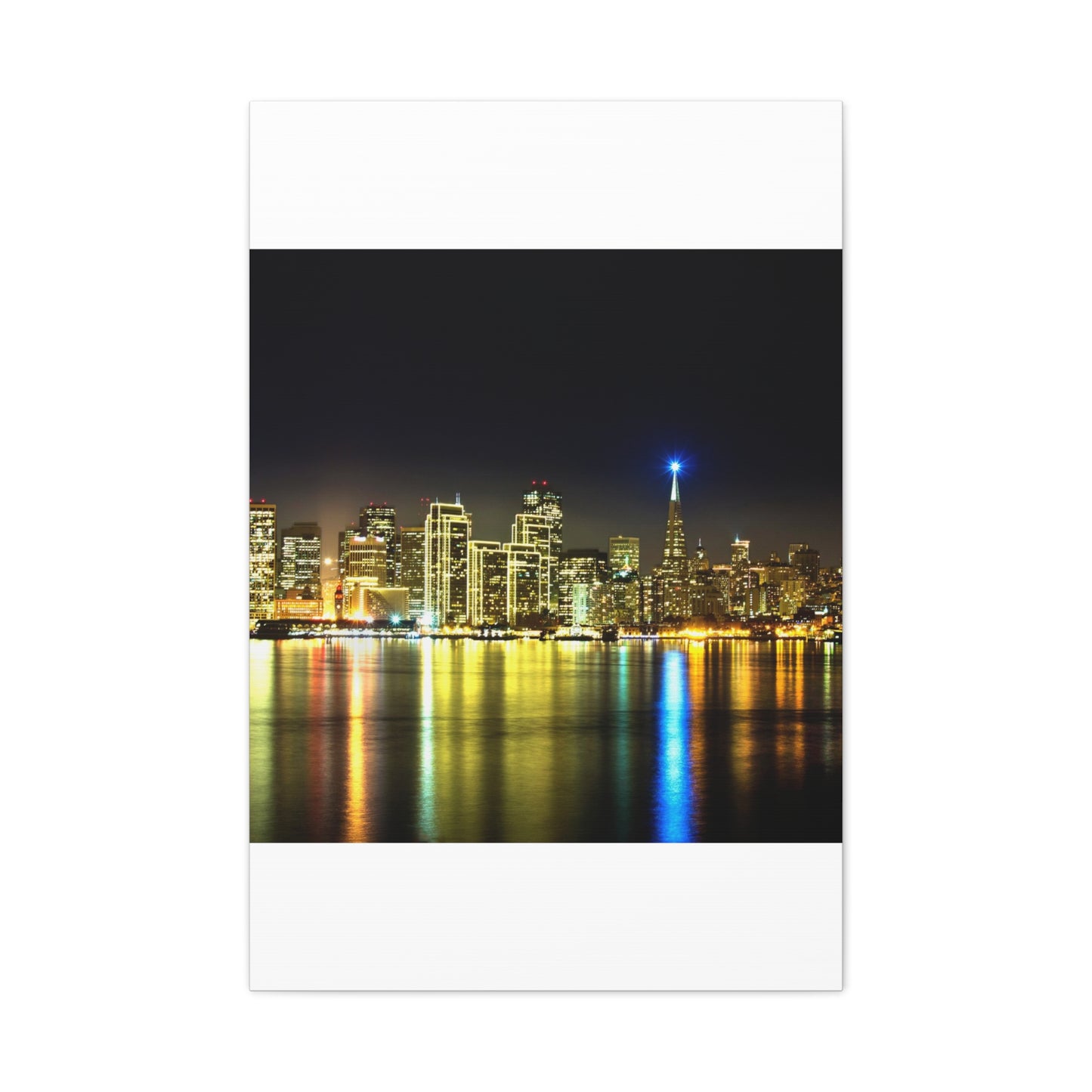 San Francisco Night Skyline Matte Canvas Print — Stretched 1.25"
