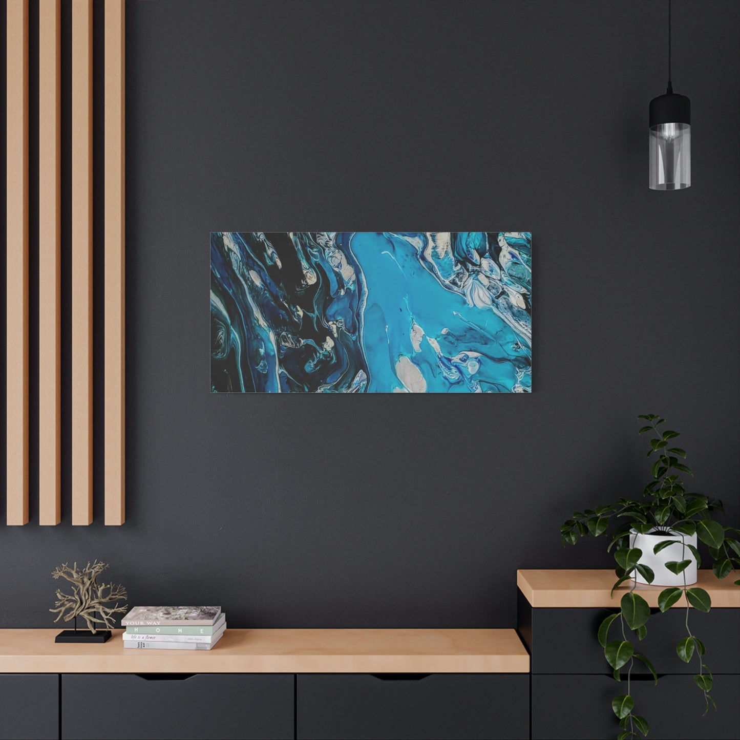 Blue Ocean Abstract Matte Canvas Print — Stretched Wall Art