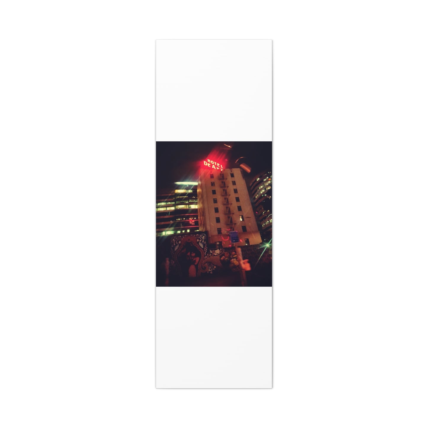 Hotel DeAnza - City Nightscape Canvas Print — Urban Street Art Building Matte Stretched 1.25"