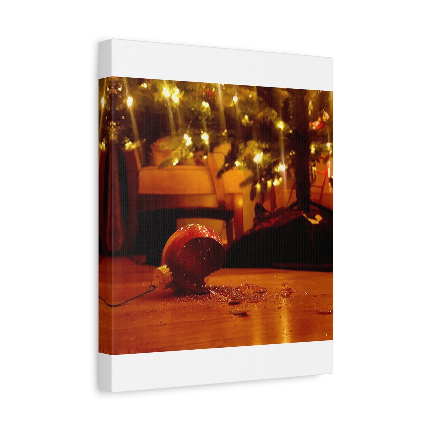 Christmas Tree Ornament Photo Canvas – Cozy Holiday Still Life Wall Art