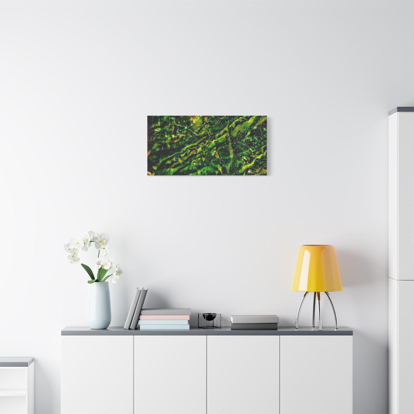 Confessions - Abstract Green Texture Canvas - Matte Stretched Wall Art