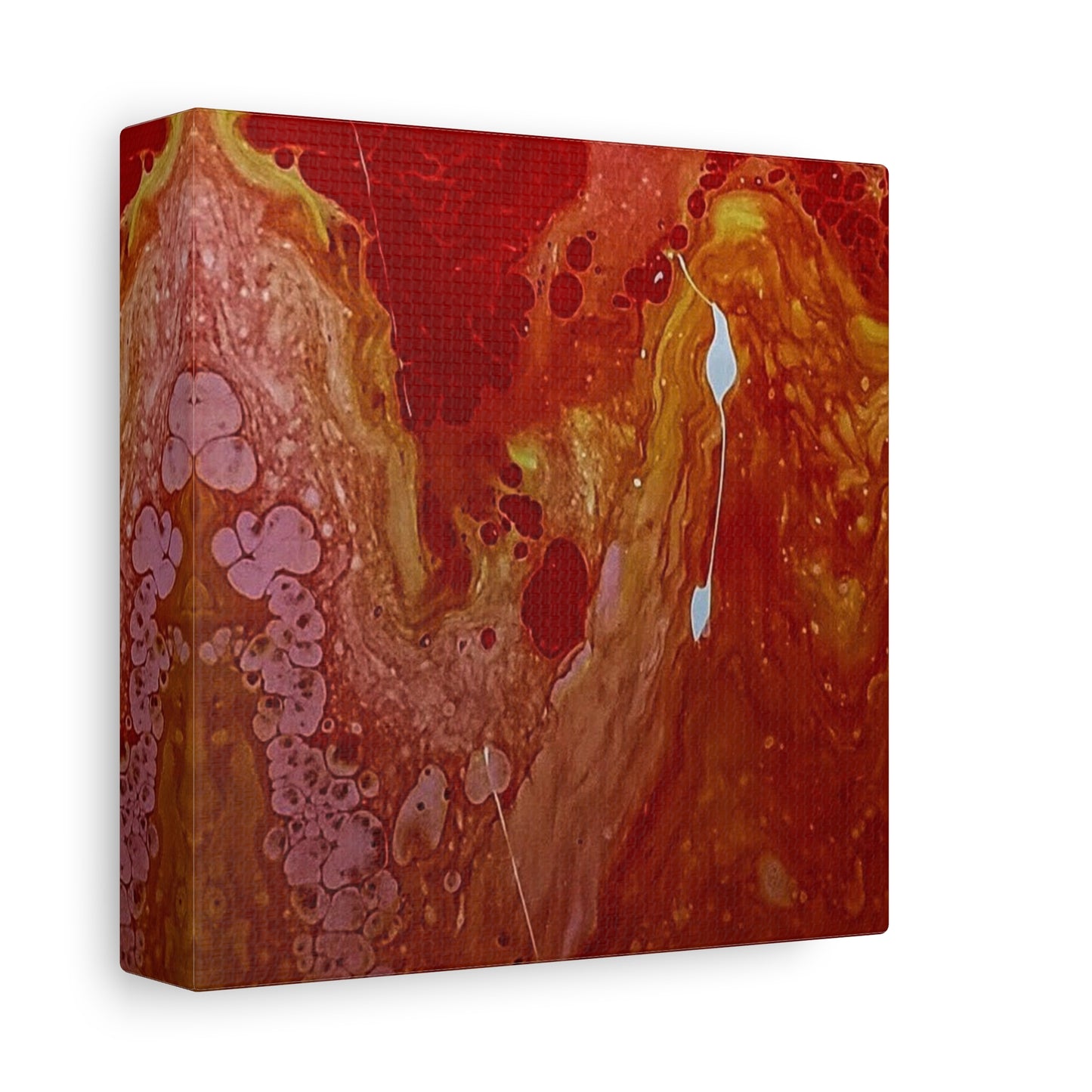 Abstract Red Fluid Art Canvas Print — Matte Stretched Wall Art