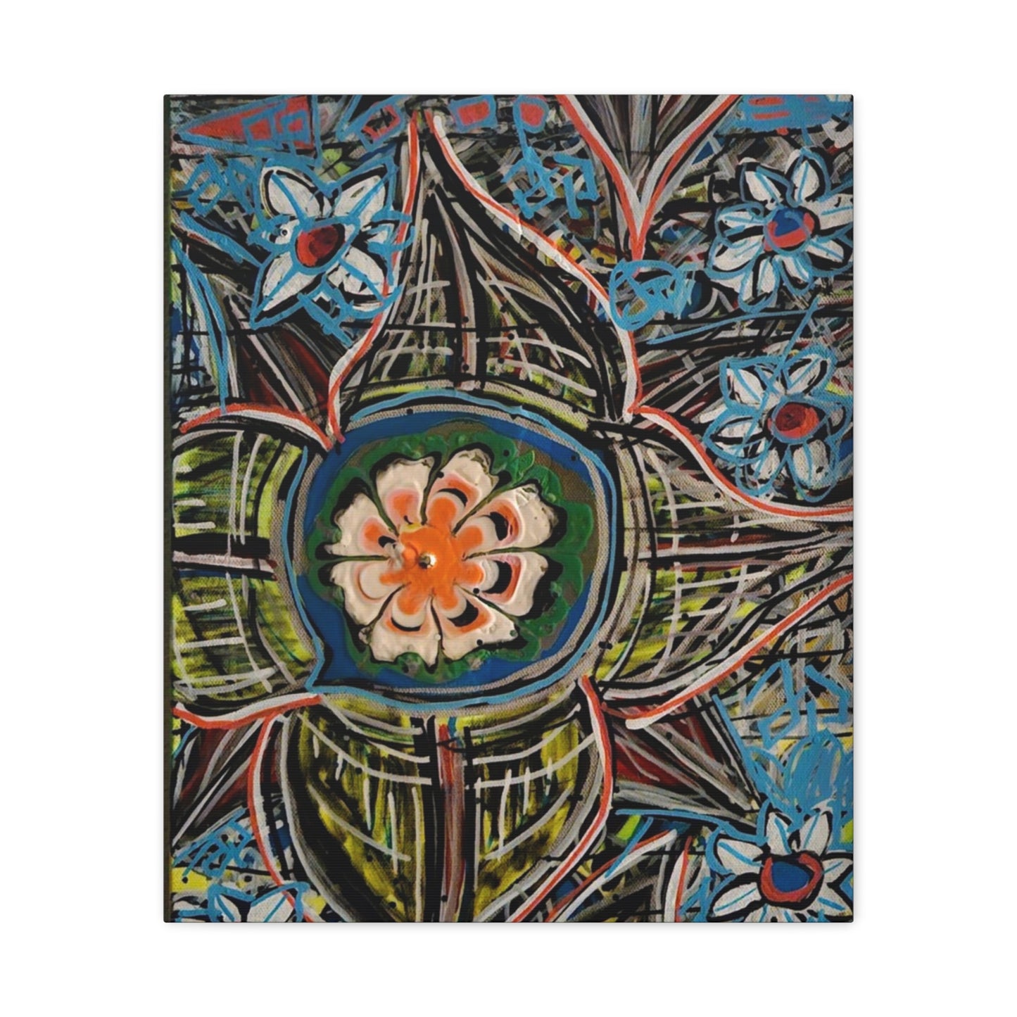 urban_gardening_02 - Abstract Floral Mandala Matte Canvas Print (Stretched 1.25")