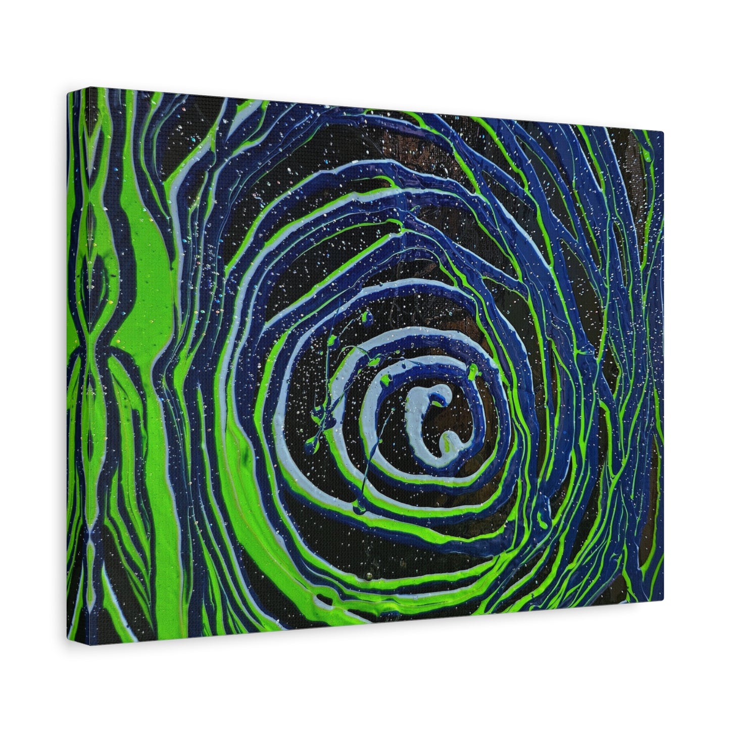 Abstract Green Swirl Matte Canvas Art — Stretched 1.25" Wall Décor