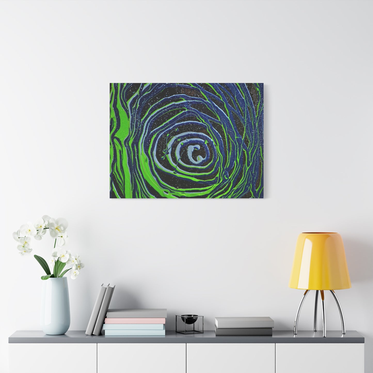 Abstract Green Swirl Matte Canvas Art — Stretched 1.25" Wall Décor