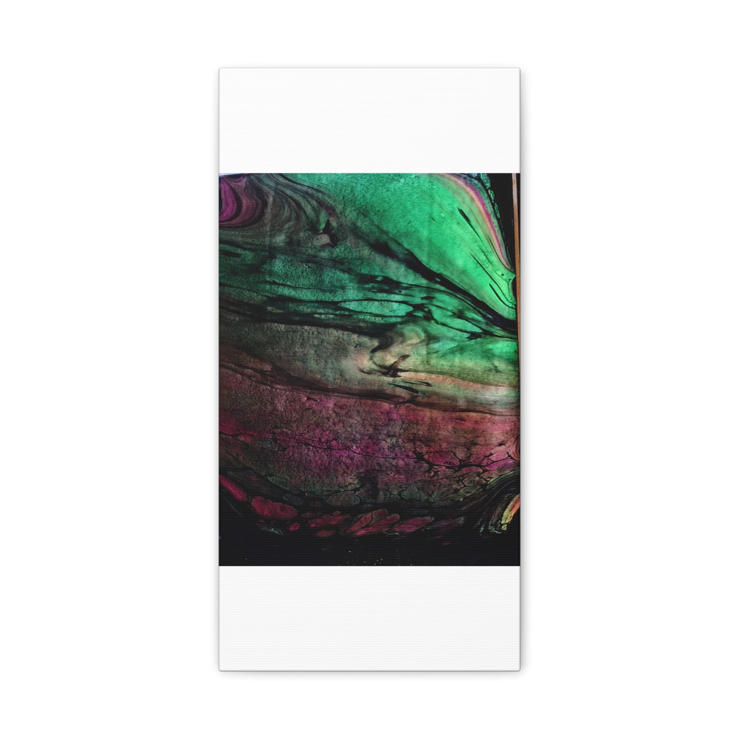 flame tempered pour - Abstract Teal & Magenta Canvas Wall Art — Matte Stretched 1.25"