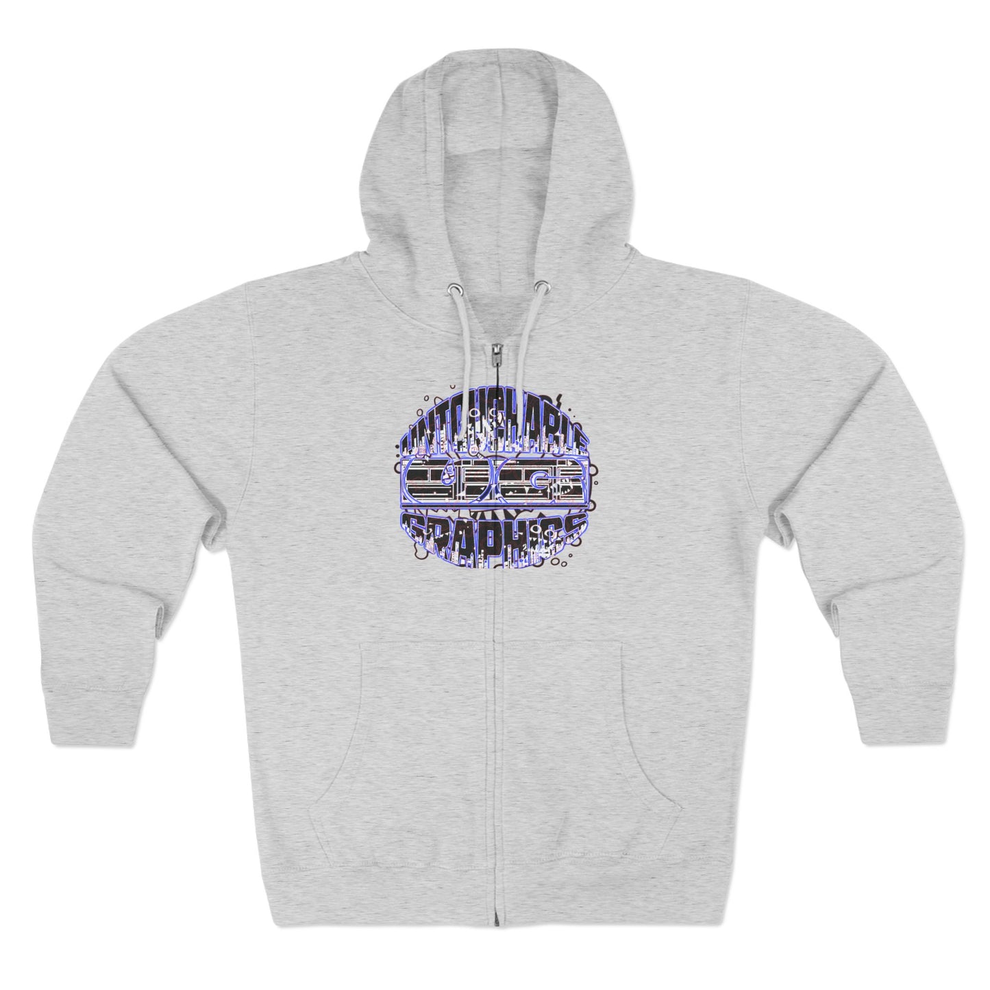 UG-logo - Zip Hoodie with Abstract Cyber Circuit Circle Graphic