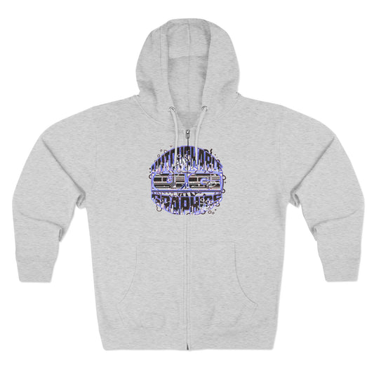 UG-logo - Zip Hoodie with Abstract Cyber Circuit Circle Graphic