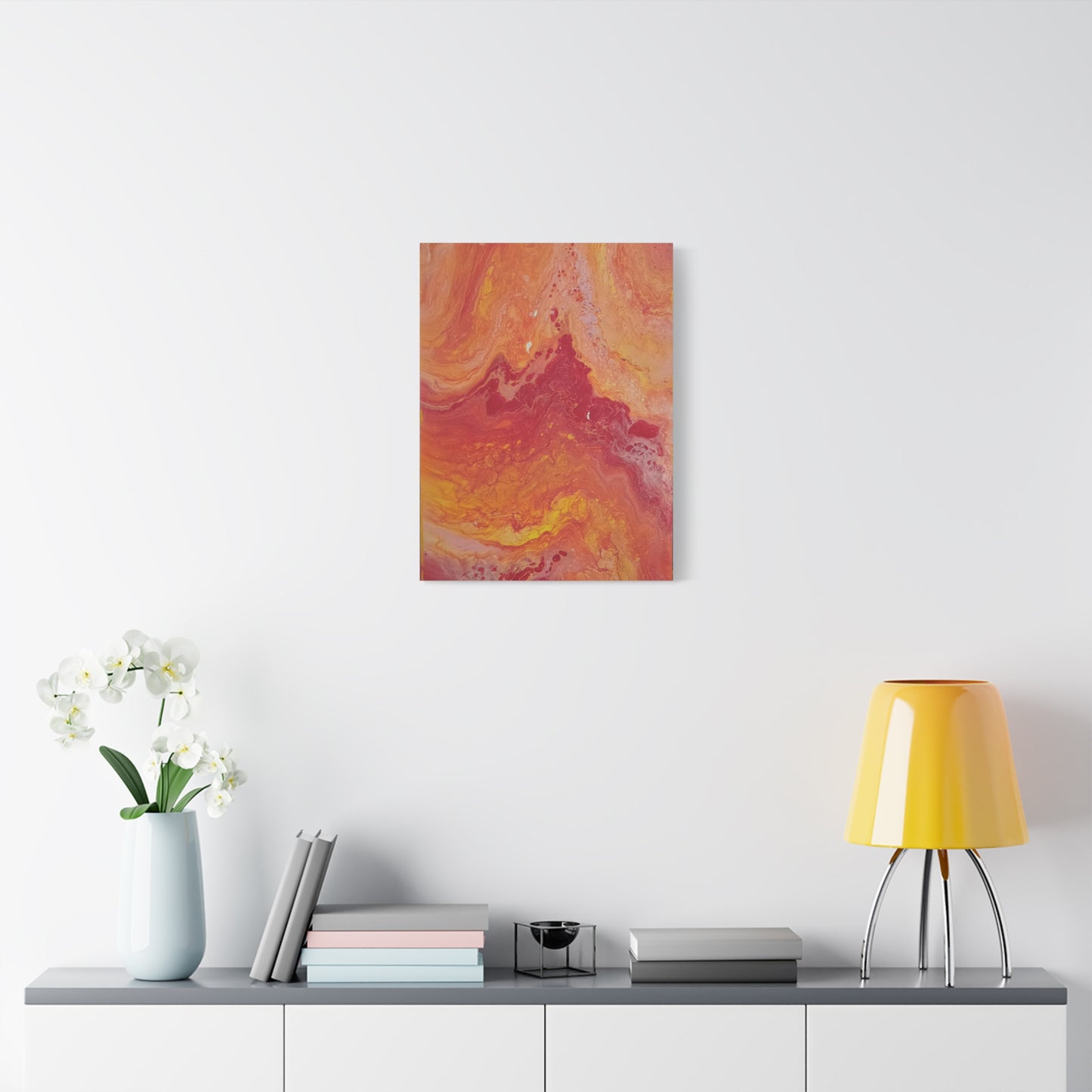 Abstract Pepto Popured - Sunset Swirl Matte Canvas Art - Stretched 1.25"