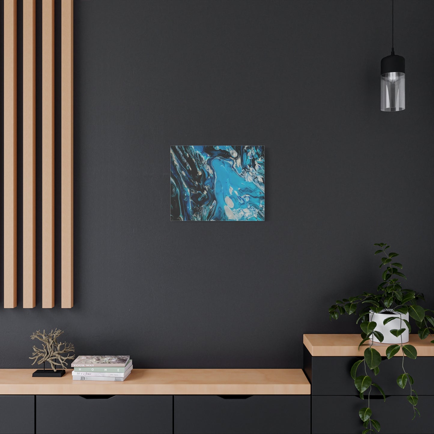 Blue Ocean Abstract Matte Canvas Print — Stretched Wall Art