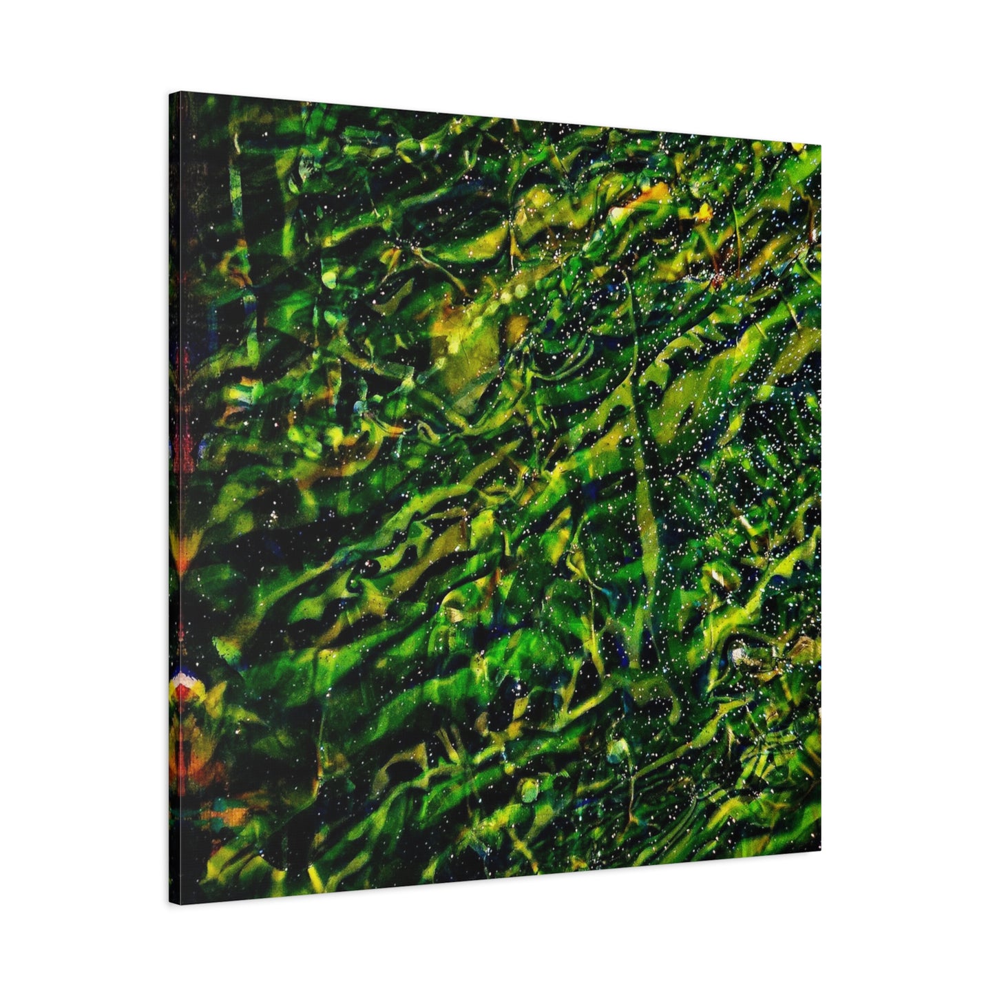 Confessions - Abstract Green Texture Canvas - Matte Stretched Wall Art