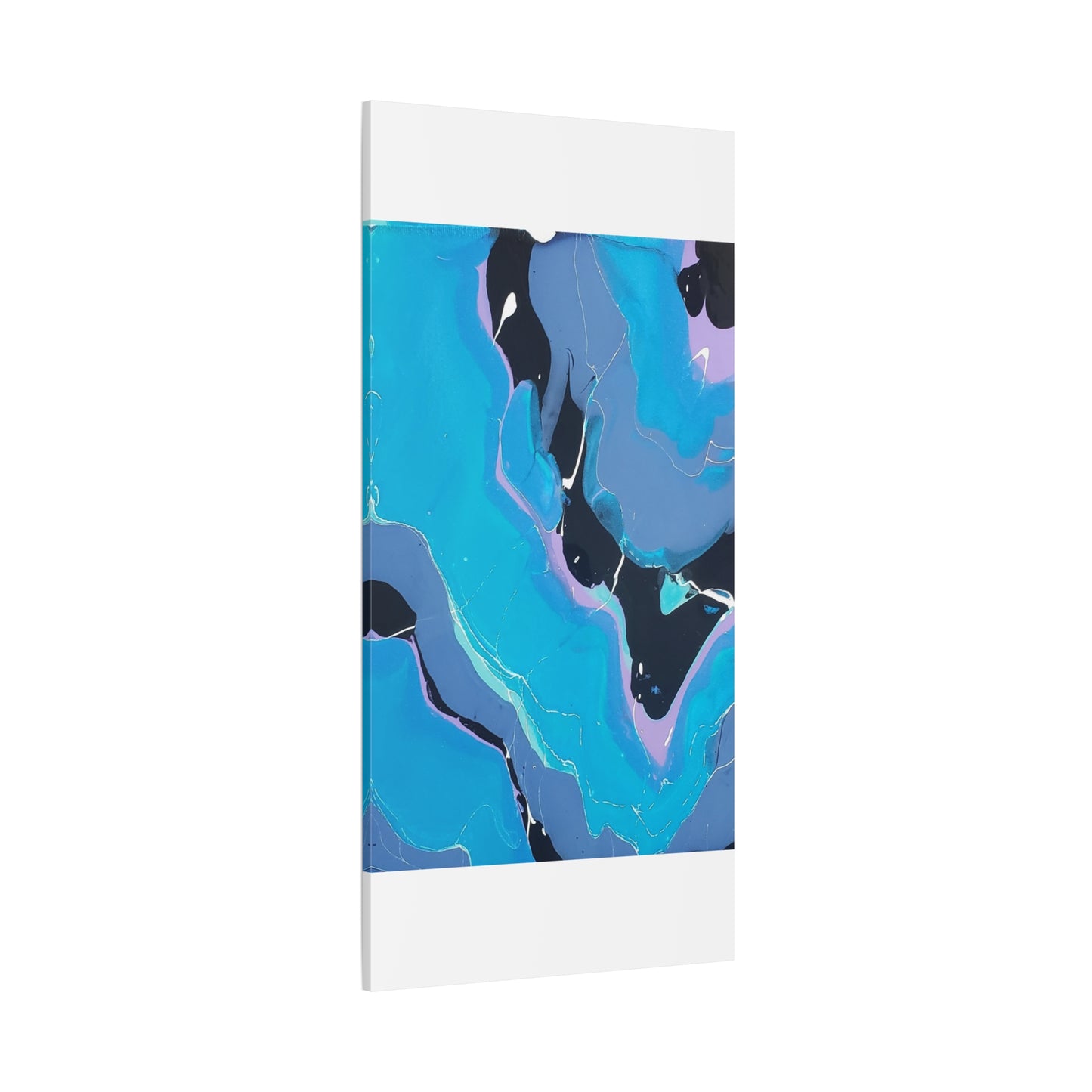 Abstract Blue Fluid Art Canvas Print — Matte Stretched Wall Art 1.25"