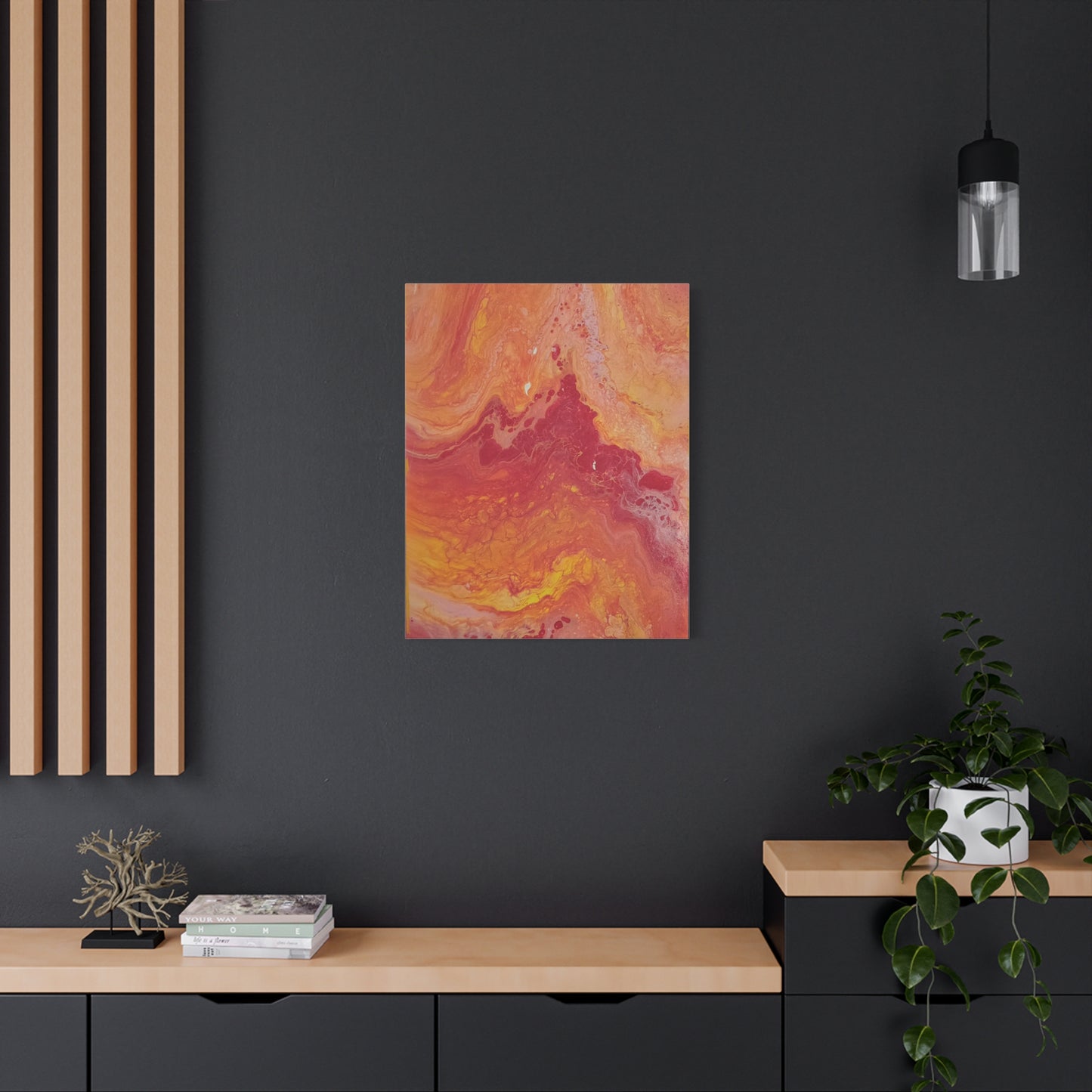 Abstract Pepto Popured - Sunset Swirl Matte Canvas Art - Stretched 1.25"