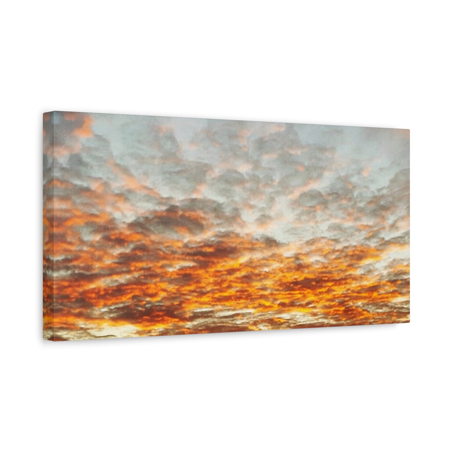 Sunset Sky Canvas Print — Orange Cloudscape Matte Stretched Wall Art