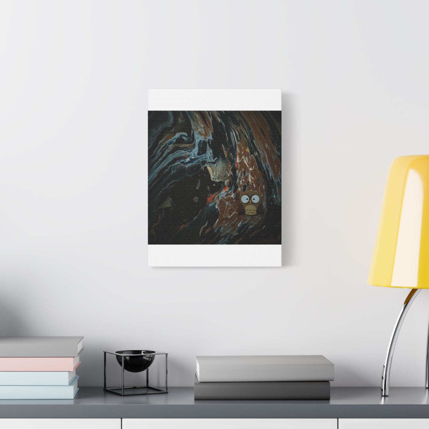 Abstract Swirl Owl Matte Canvas Print