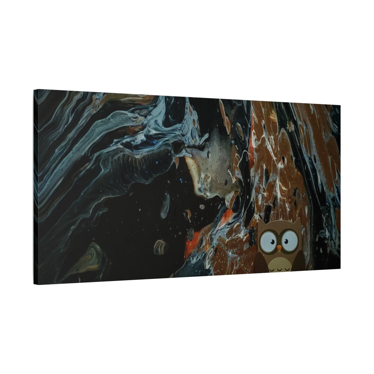Abstract Swirl Owl Matte Canvas Print