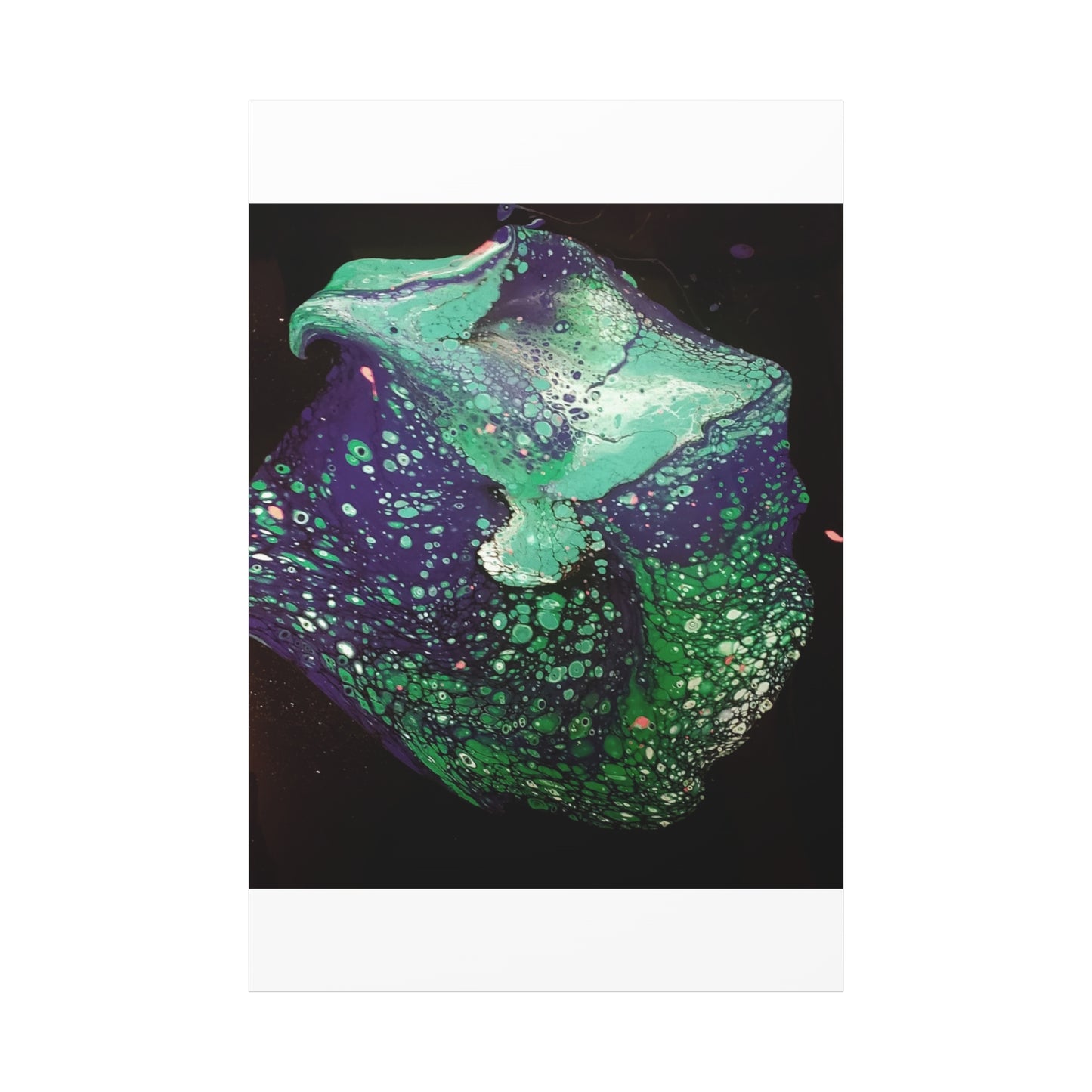 Abstract Green & Teal Fluid Art Canvas Print - Matte Stretched Wall Art