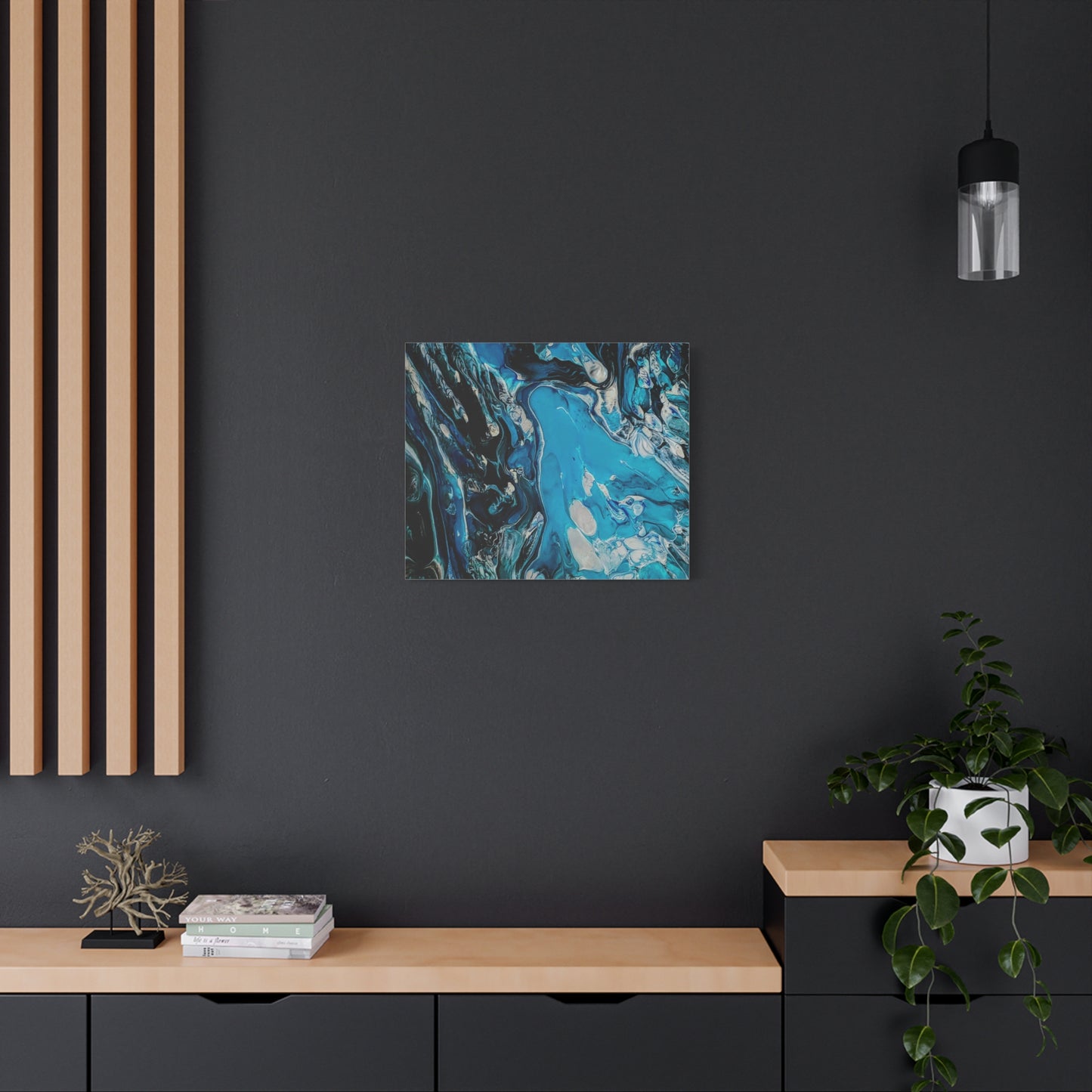 Blue Ocean Abstract Matte Canvas Print — Stretched Wall Art