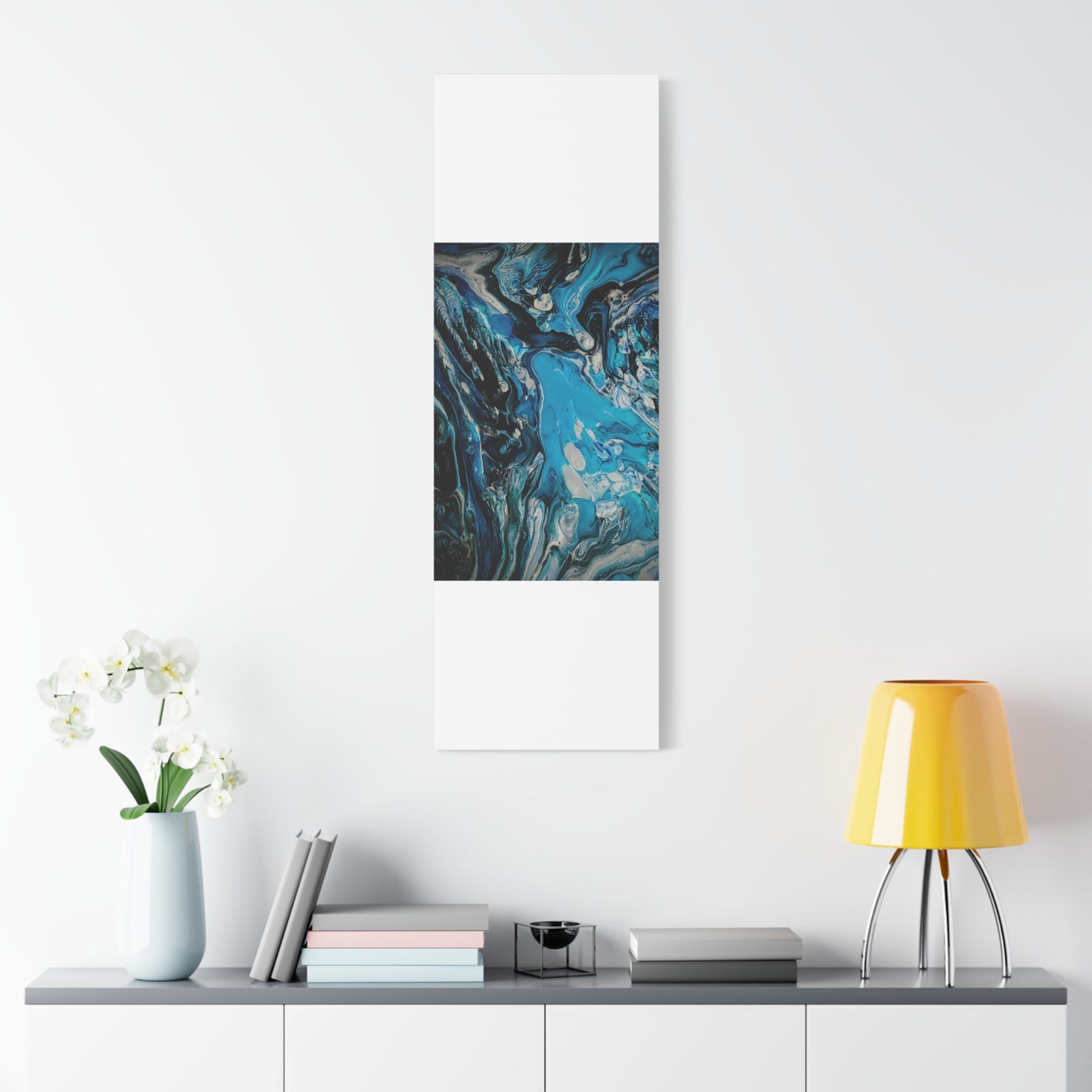 Blue Ocean Abstract Matte Canvas Print — Stretched Wall Art