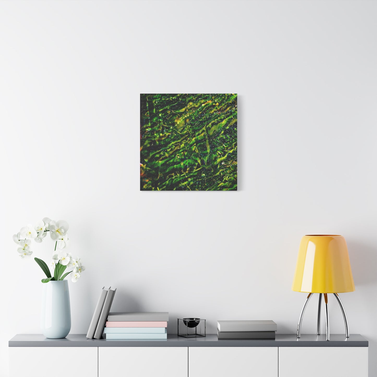 Confessions - Abstract Green Texture Canvas - Matte Stretched Wall Art