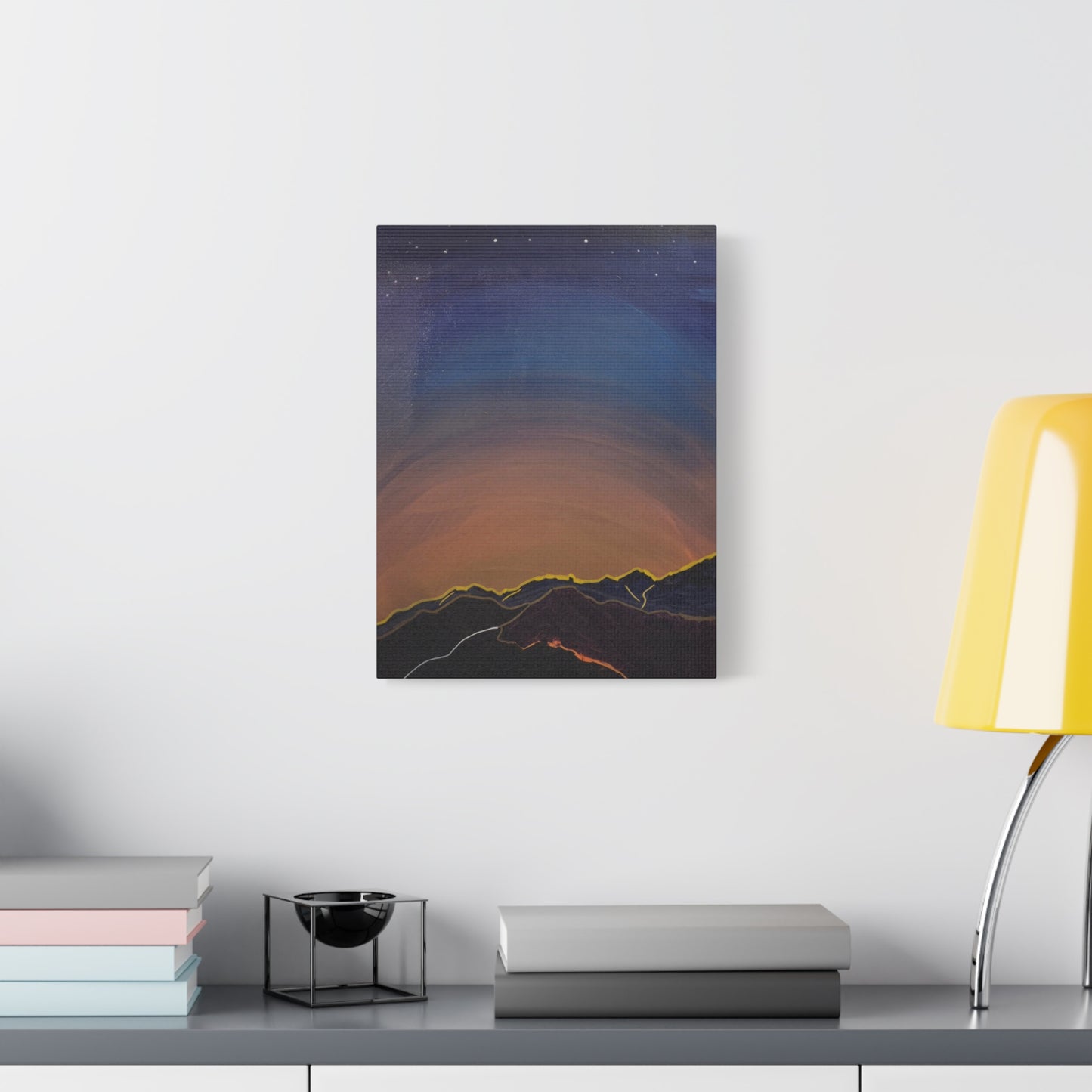 Sunset Mountain Canvas Wall Art - first light — Matte Stretched Landscape Print