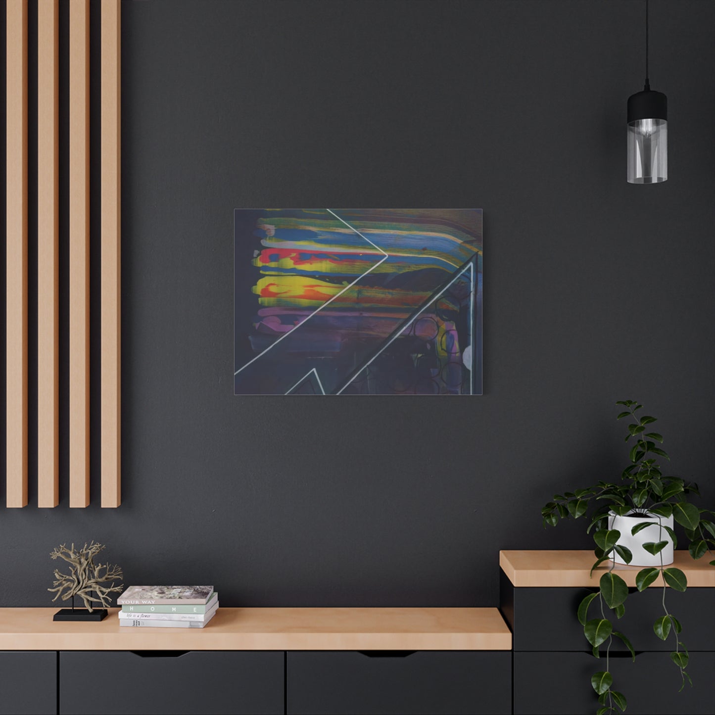 Abstract Geometric Canvas Art - 2025 astronomy – Colorful Drip Triangle Stretched Canvas