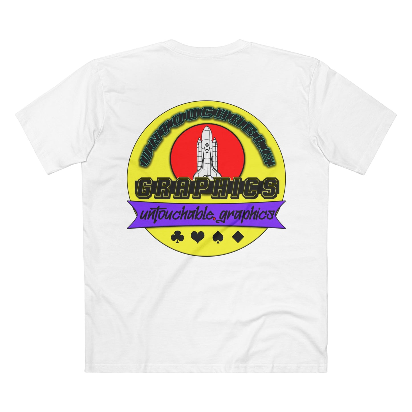 UFO Chest Pocket Tee — Retro Rocket Back Graphic Shirt