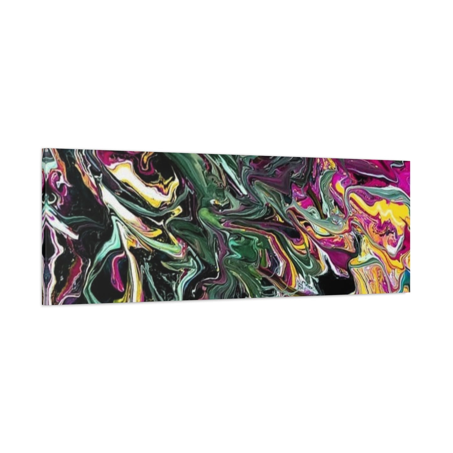 chaos in the garden - Abstract Fluid Art Matte Canvas Print - Colorful Swirl Wall Art