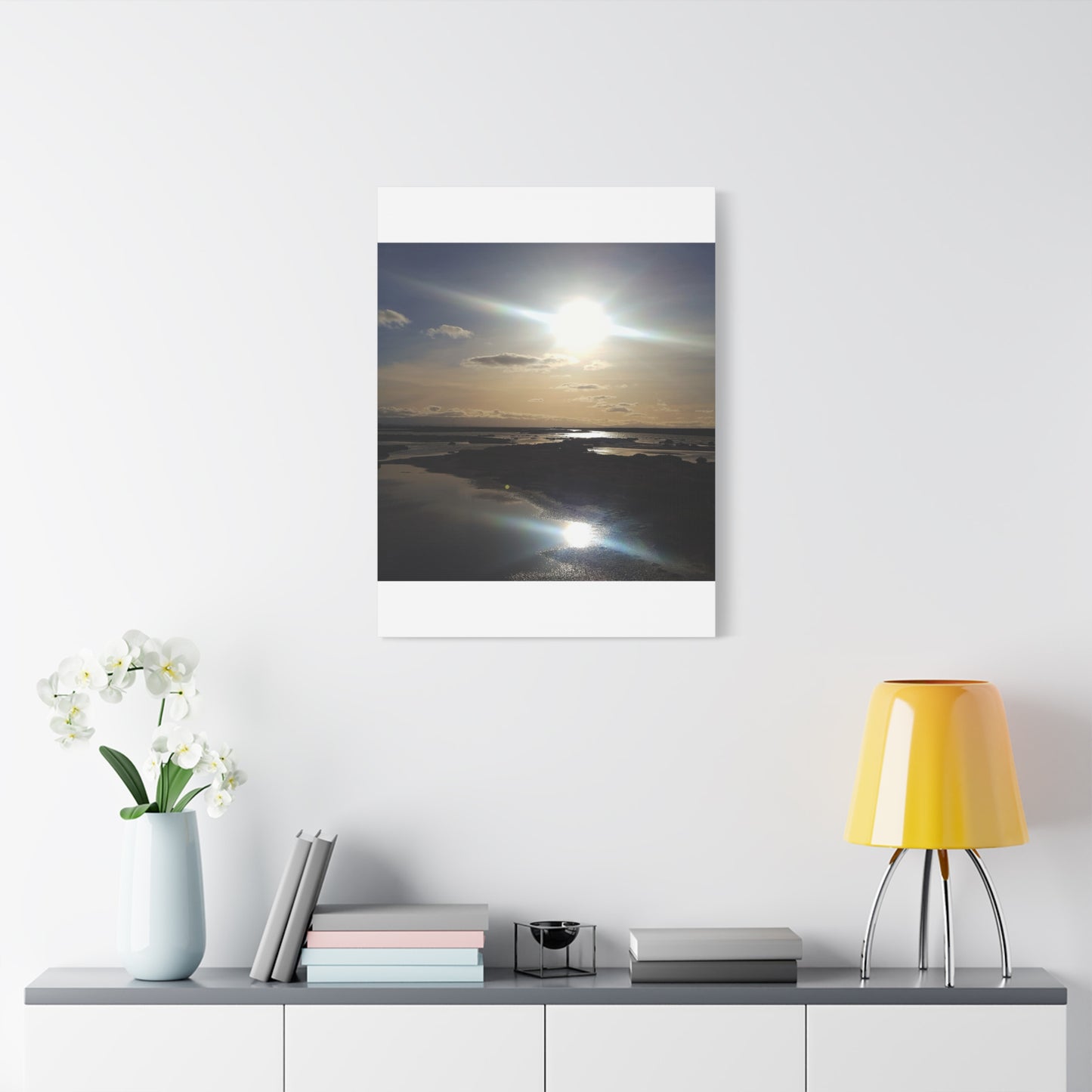 Sunlit Coastal Reflection (don edwards preserve)Canvas Print — Matte Stretched Wall Art