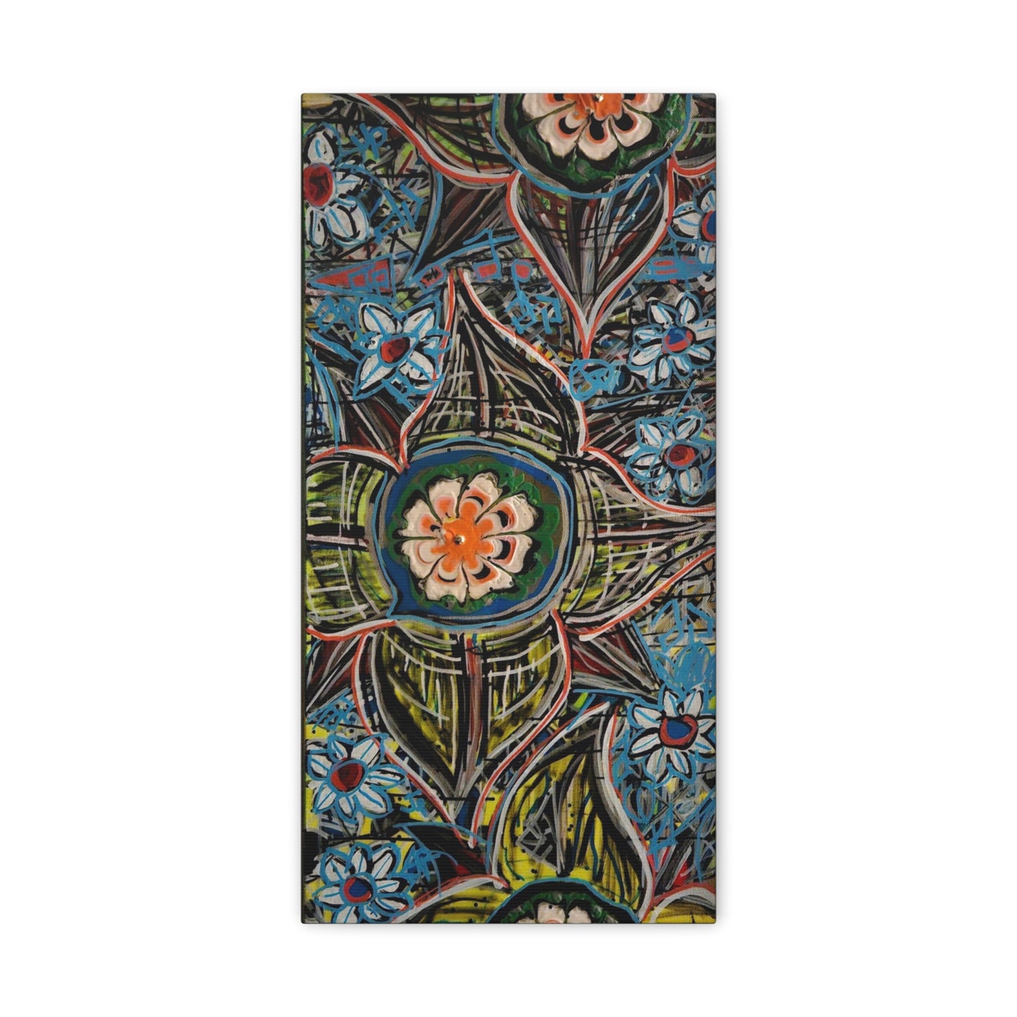 urban_gardening_02 - Abstract Floral Mandala Matte Canvas Print (Stretched 1.25")