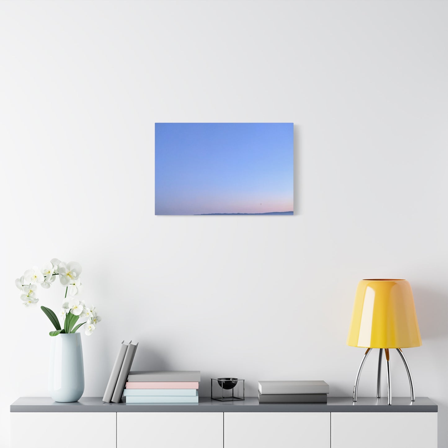 Serene Blue Horizon Matte Canvas Print — Stretched Wall Art