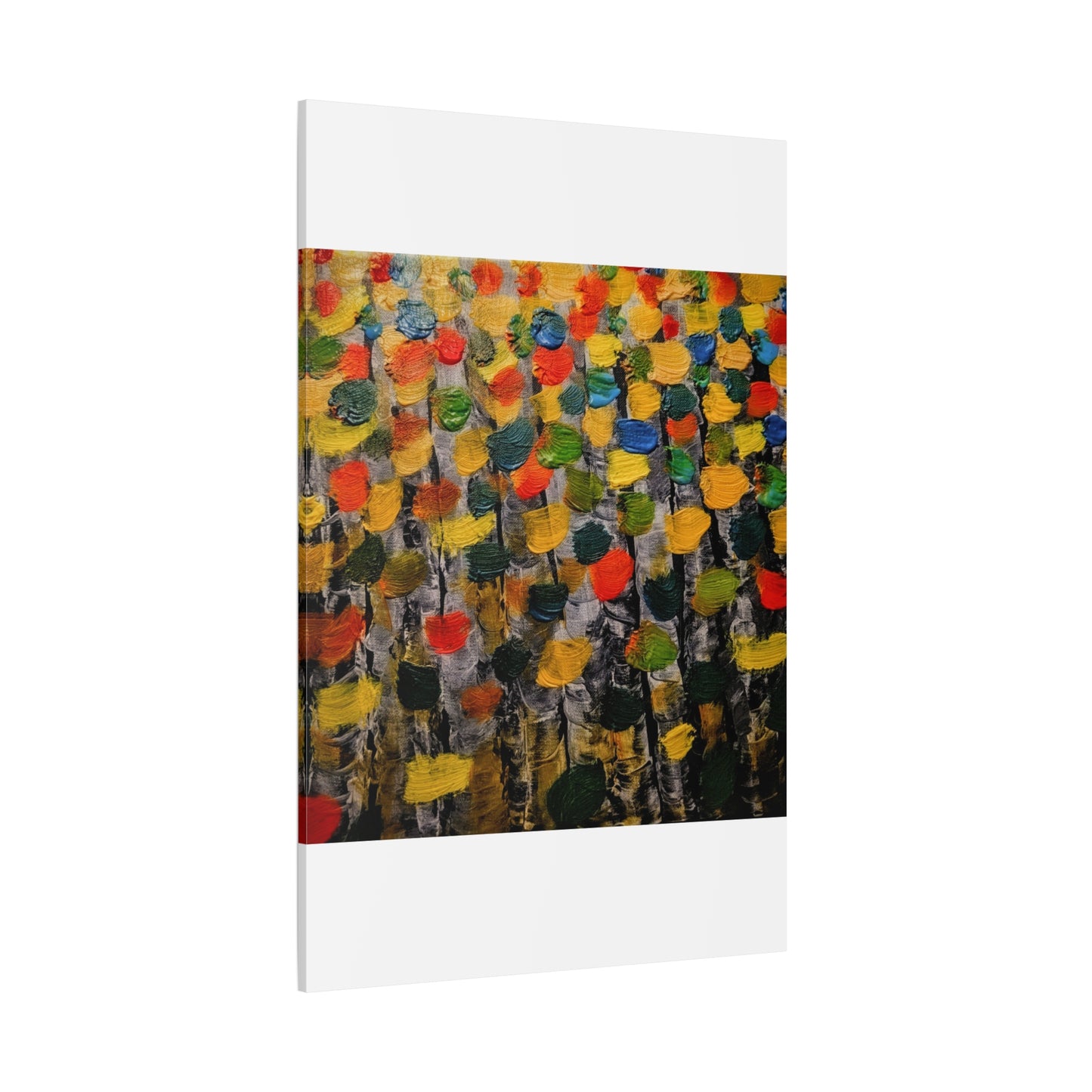 birch trees with color strokes - Abstract Color Bloom Matte Canvas Wall Art — Stretched 1.25"